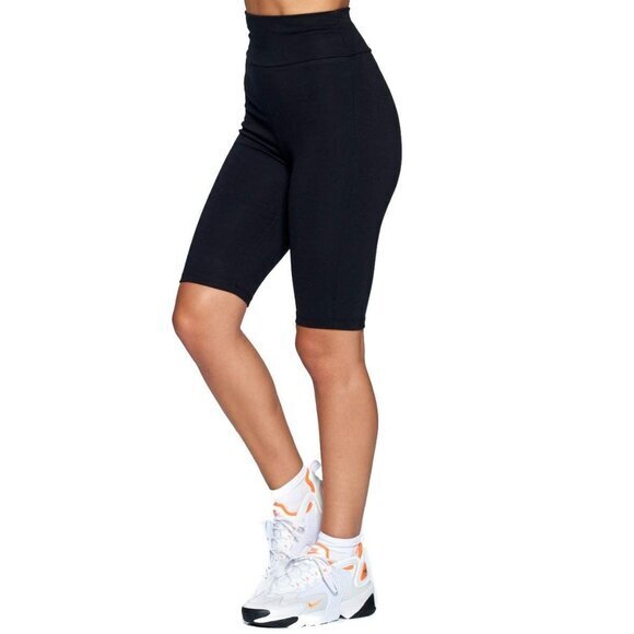 Rebel Stitch High-Waisted Black Biker Shorts - Size‎ Small Athletic Fit - Picture 1 of 8